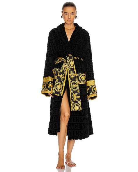 black versace robes women's.